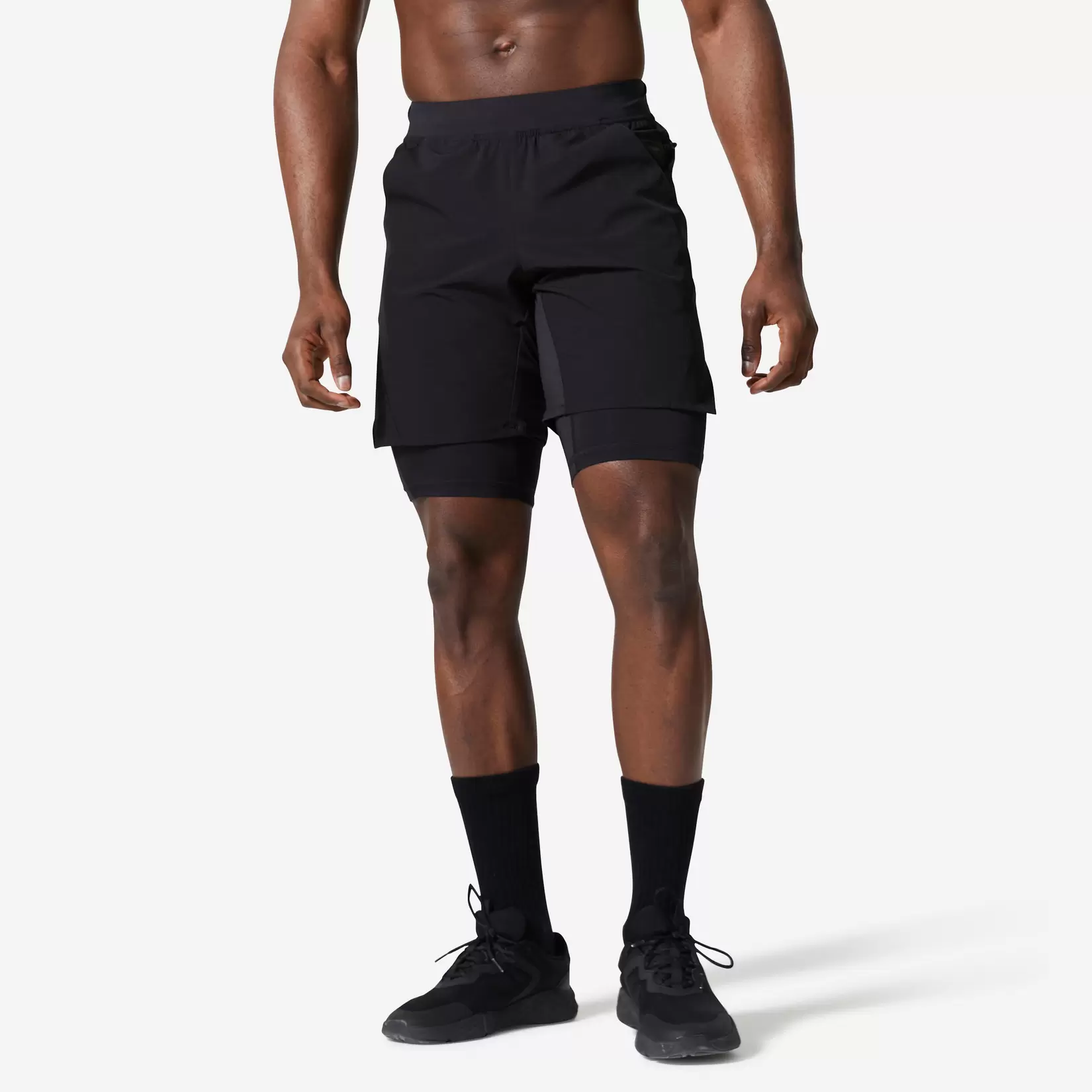 Men's Zip Pocket Breathable 2-in-1 Shorts, 500