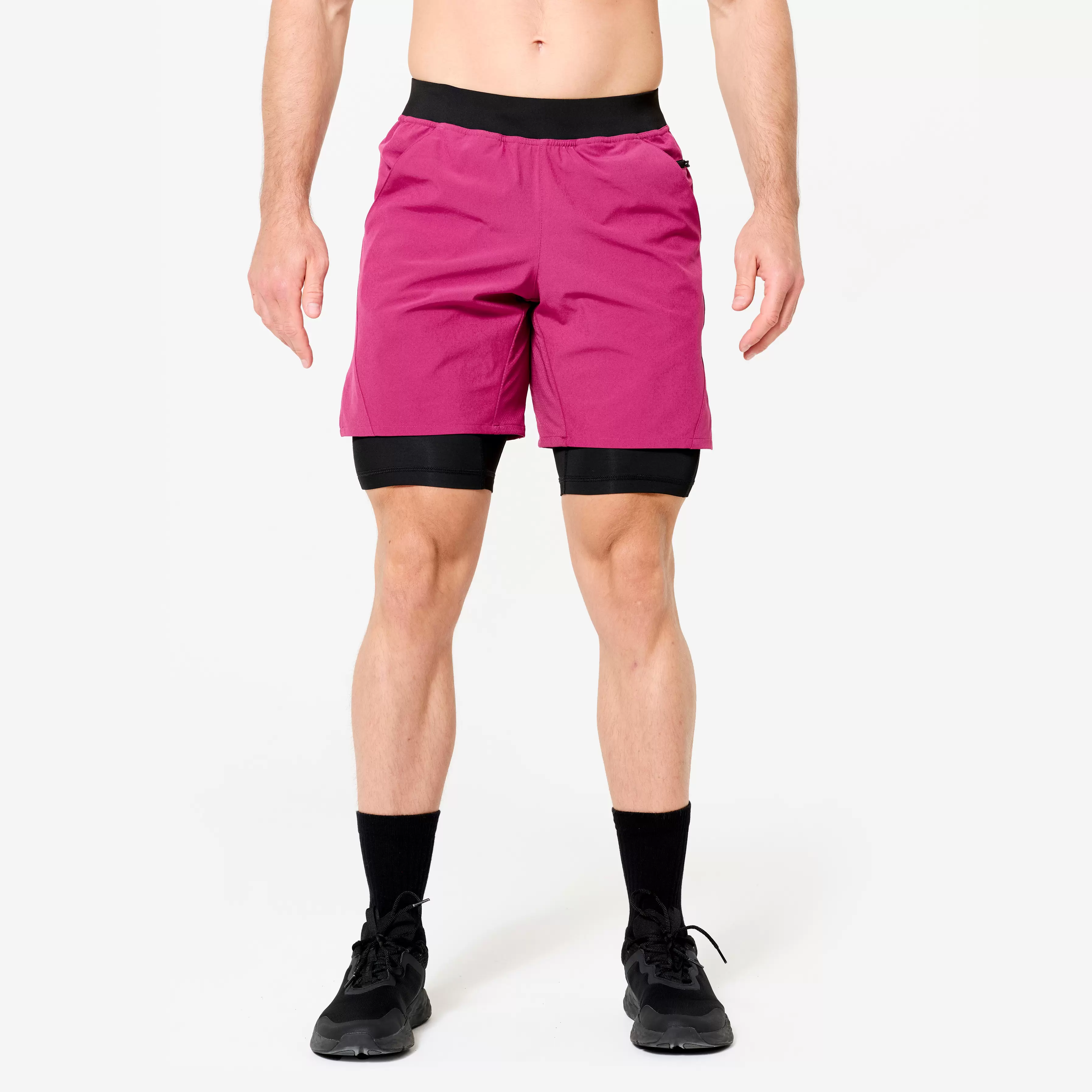 Men's Zip Pocket Breathable 2-in-1 Shorts, 500