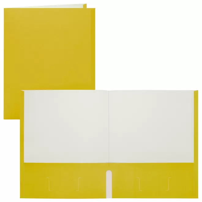 Staples Twin Pocket Portfolio - Letter Size - Yellow