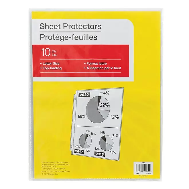 Economy Lightweight Sheet Protectors, 10 Pack