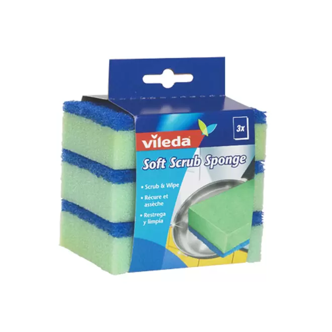 Vileda Soft Scrub Sponge - 3 Pack