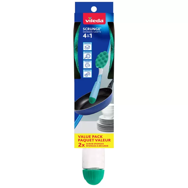 Vileda Scrunge Dishwand Value Pack with Refill