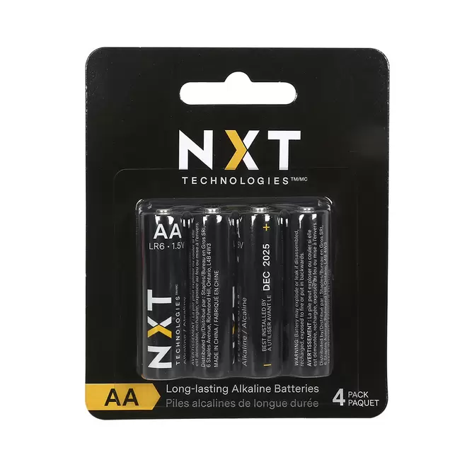 Staples Technologies AA Alkaline Battery - 4 Pack