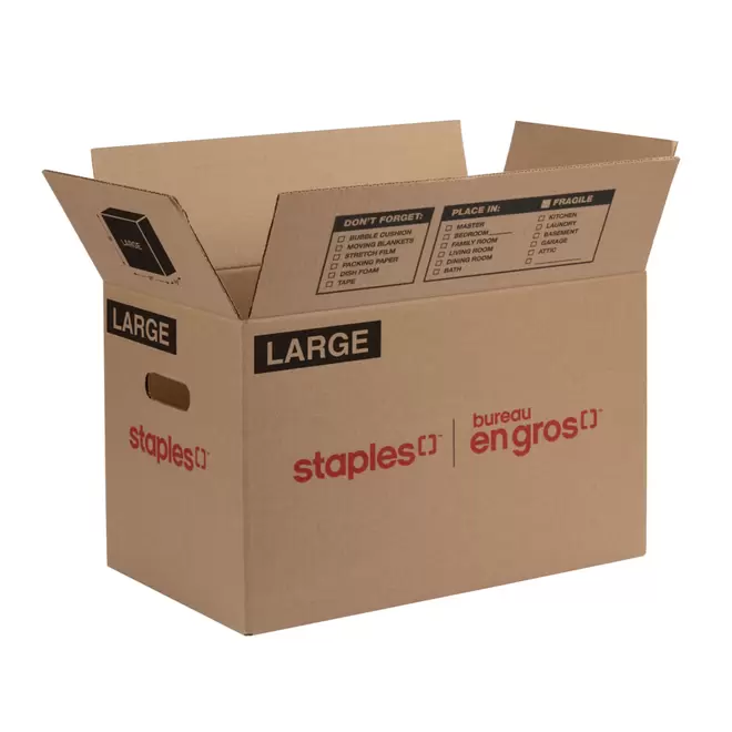 Staples Moving Box - Large - 27" L x 16" W x 15" H