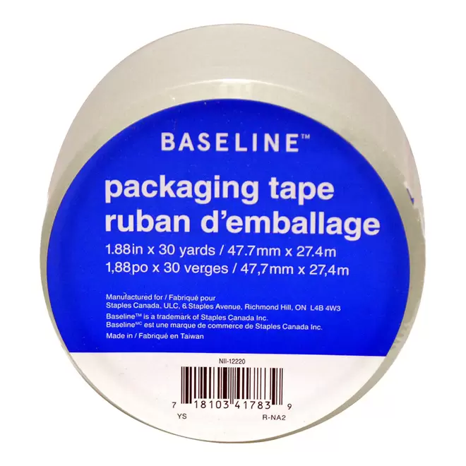 Staples General Purpose Packaging Tape, 48mm x 27.5M