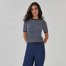 Short Sleeve Rib Knit Top