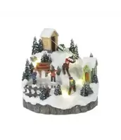 LAUREN TAYLOR MUSICAL LED SNOW w/TURNING SKATER DECOR 6.5" x6"x 6"