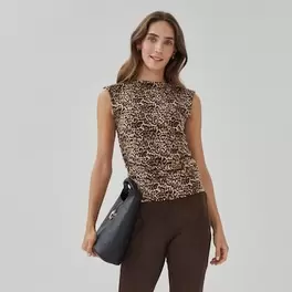 Printed Ruched Top