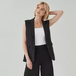 Crepe Blazer Vest