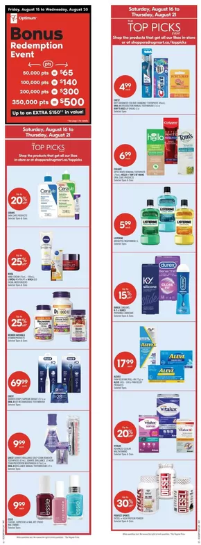 Shoppers Drug Mart catalogue in Lethbridge | Great discounts on selected products | 2025-08-16T00:00:00.000Z - 2025-08-21T00:00:00.000Z