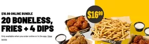 Buffalo Wild Wings catalogue in Edmonton | $16.99 online bundle 20 boneless, fries + 4 dips | 2025-08-19T00:00:00.000Z - 2025-09-09T00:00:00.000Z