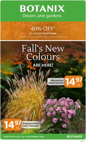 Botanix catalogue in Trochu | Discover the Botanix Flyer: Fall Colours Have Arrived! | 2025-08-28T00:00:00.000Z - 2025-09-03T00:00:00.000Z