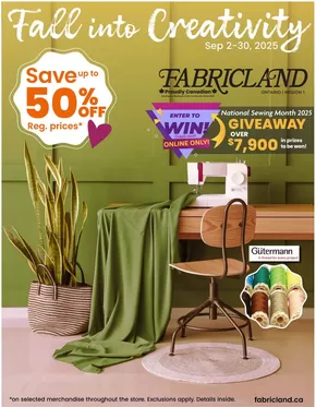 Fabricland catalogue | Flyer | 2025-09-02T00:00:00.000Z - 2025-09-30T00:00:00.000Z