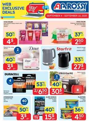 Rossy catalogue in Quebec | Great discounts on selected products | 2025-09-04T00:00:00.000Z - 2025-09-10T00:00:00.000Z