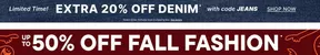 Up to 50 % off fall fashion 