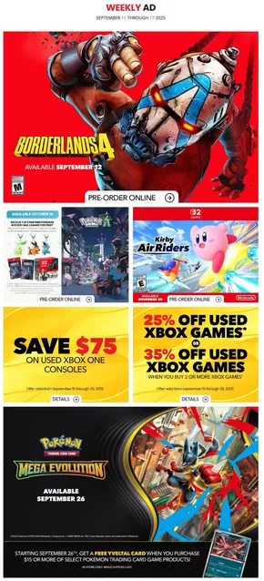 Game Stop catalogue in Nanaimo | Game Stop Weekly ad | 2025-09-11T00:00:00.000Z - 2025-09-17T00:00:00.000Z