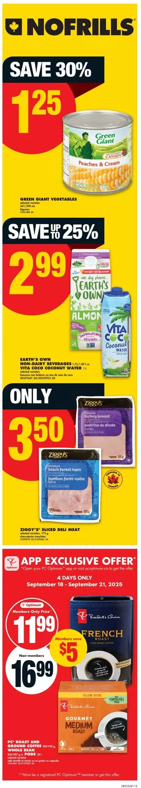 No Frills catalogue in Greater Napanee | Current special promotions | 2025-09-18T00:00:00.000Z - 2025-09-24T00:00:00.000Z