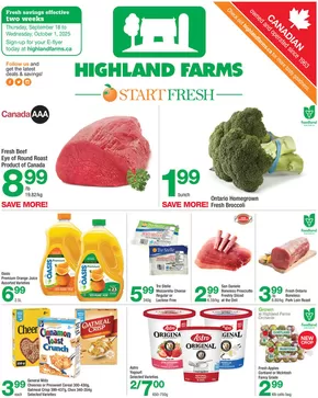 Highland Farms catalogue in Orillia | Highland Farms flyer | 2025-09-18T00:00:00.000Z - 2025-10-01T00:00:00.000Z