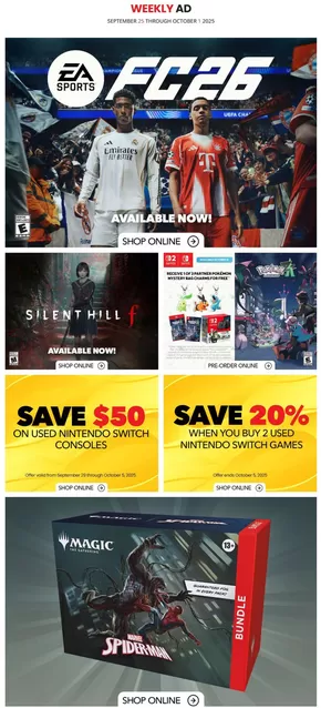 Game Stop catalogue in Owen Sound | Game Stop Weekly ad | 2025-09-25T00:00:00.000Z - 2025-10-01T00:00:00.000Z