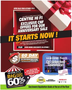 Centre Hi-Fi catalogue in Sault Ste. Marie | Weekly Flyer | 2025-10-03T00:00:00.000Z - 2025-10-09T00:00:00.000Z
