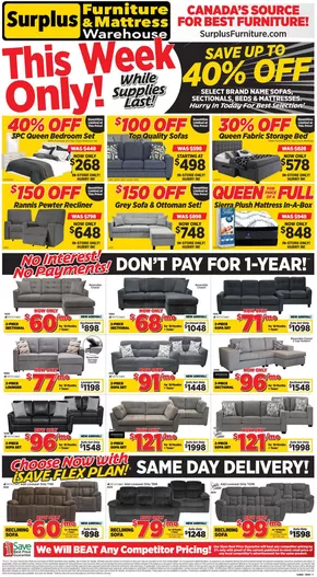 Surplus Furniture catalogue in Regina | Hurry in for best selection !  | 2025-10-03T00:00:00.000Z - 2025-10-05T00:00:00.000Z