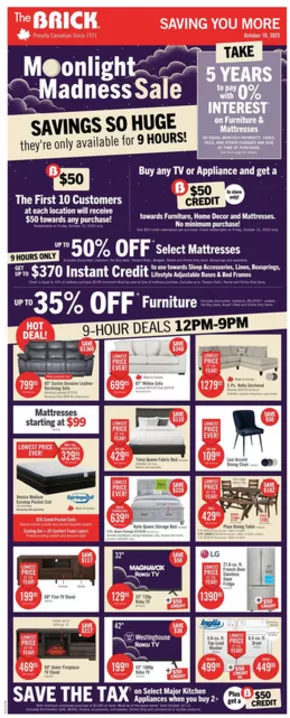 The Brick catalogue in Swift Current | Great discounts on selected products | 2025-10-10T00:00:00.000Z - 2025-10-22T00:00:00.000Z