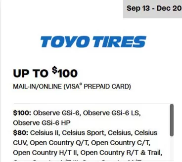 OK Tire catalogue in Smithers | Toyo tires up to 100 $ | 2025-10-21T00:00:00.000Z - 2025-12-20T00:00:00.000Z