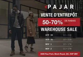 Pajar catalogue in Calgary | 50 - 70 % off de rabais off  | 2025-10-22T00:00:00.000Z - 2025-11-05T00:00:00.000Z