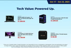 Canada Computers catalogue in Stratford | Tech Value: Powered Up. | 2025-10-23T00:00:00.000Z - 2025-10-23T00:00:00.000Z