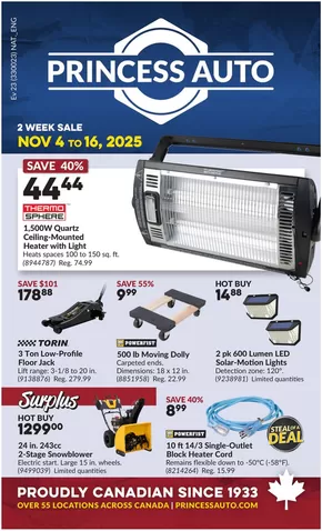 Princess Auto catalogue in Brome Lake | Discover attractive offers | 2025-11-04T00:00:00.000Z - 2025-11-16T00:00:00.000Z