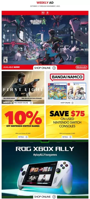 Game Stop catalogue in Prévost | Game Stop Weekly ad | 2025-10-30T00:00:00.000Z - 2025-11-05T00:00:00.000Z