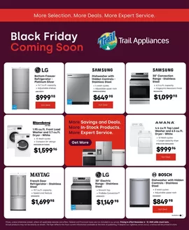 Trail Appliances catalogue in Victoria BC | Black friday coming soon  | 2025-11-07T00:00:00.000Z - 2025-11-12T00:00:00.000Z