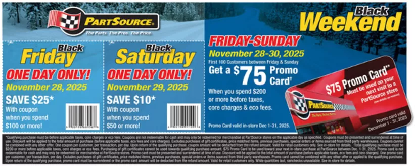 Part Source catalogue in Whitecourt | Part Source | 2025-11-28T00:00:00.000Z - 2025-12-31T00:00:00.000Z