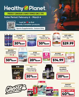 Healthy Planet catalogue in Burk's Falls ON | Sports Supplements- Instore Only | 2026-02-09T00:00:00.000Z - 2026-03-04T00:00:00.000Z