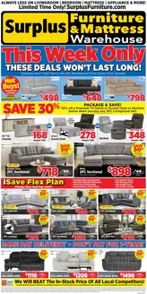 Surplus Furniture catalogue | These deals won't last long  | 2026-02-26T00:00:00.000Z - 2026-03-01T00:00:00.000Z