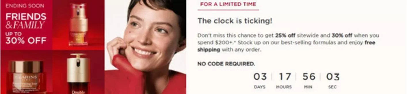 Clarins catalogue in Montréal-Est | Up to 30% off  | 2026-03-03T00:00:00.000Z - 2026-03-17T00:00:00.000Z