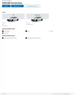 Toyota catalogue in amos (Quebec) |  GR Corolla | 2026-03-11T00:00:00.000Z - 2027-01-31T00:00:00.000Z