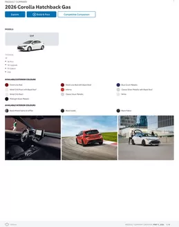 Toyota catalogue in amos (Quebec) | Corolla Hatchback | 2026-03-11T00:00:00.000Z - 2027-01-31T00:00:00.000Z