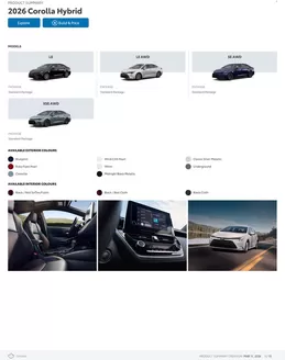 Toyota catalogue in amos (Quebec) | Corolla | 2026-03-11T00:00:00.000Z - 2027-01-31T00:00:00.000Z