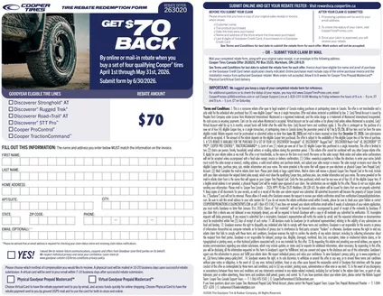 OK Tire catalogue | Tire rebate redemption form | 2026-05-06T00:00:00.000Z - 2026-05-31T00:00:00.000Z