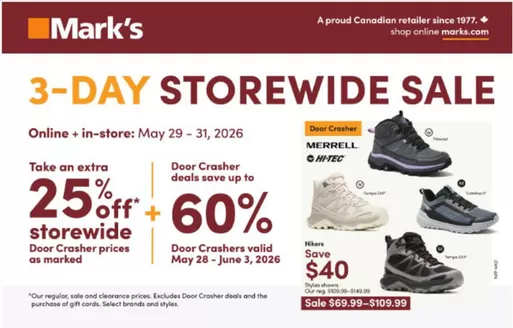 Mark's catalogue | 60 % off | 2026-06-01T00:00:00.000Z - 2026-06-03T00:00:00.000Z
