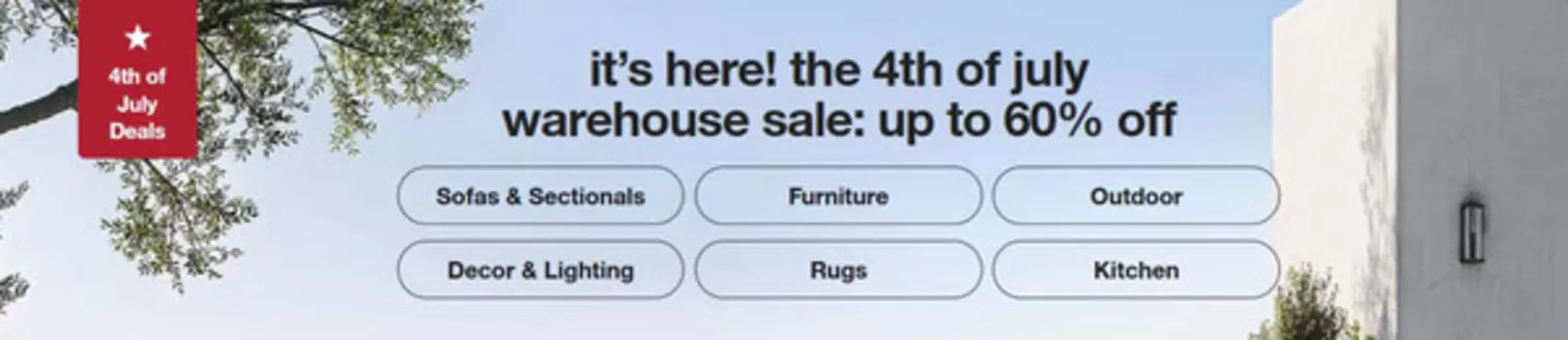 Crate & Barrel catalogue | It's here! the 4th of july warehouse sale: up to 60% off | 2026-06-22T00:00:00.000Z - 2026-07-04T00:00:00.000Z