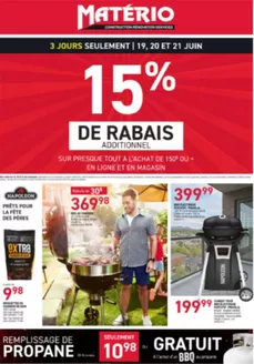 Matério catalogue | 15% de rabais additionnel | 2026-06-22T00:00:00.000Z - 2026-06-24T00:00:00.000Z