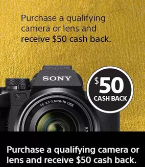 Sony catalogue | 50 $ cash back | 2026-06-22T00:00:00.000Z - 2026-07-06T00:00:00.000Z