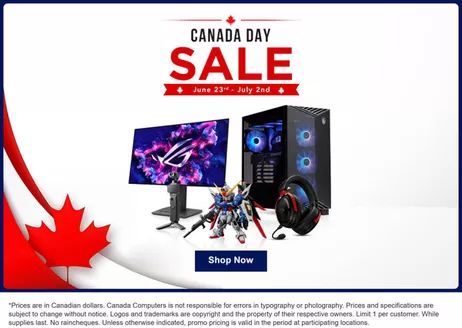 Canada Computers catalogue in Yarmouth | Canada day sale | 2026-06-30T00:00:00.000Z - 2026-07-02T00:00:00.000Z