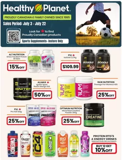 Healthy Planet catalogue | Sales , sport supplements instore only | 2026-07-06T00:00:00.000Z - 2026-07-22T00:00:00.000Z