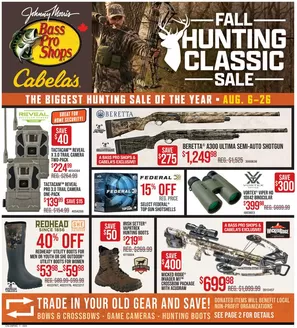 Cabela's catalogue | Fall hunting classic sale | 2026-08-06T00:00:00.000Z - 2026-08-26T00:00:00.000Z