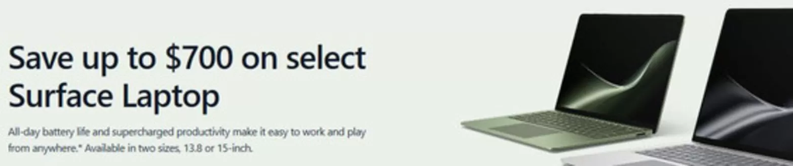 Microsoft catalogue | Save up to $700 | 2026-08-12T00:00:00.000Z - 2026-08-31T00:00:00.000Z