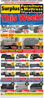 Surplus Furniture catalogue in St. Thomas | Save 30% on top choice 3pc table sets | 2026-08-31T00:00:00.000Z - 2026-09-06T00:00:00.000Z