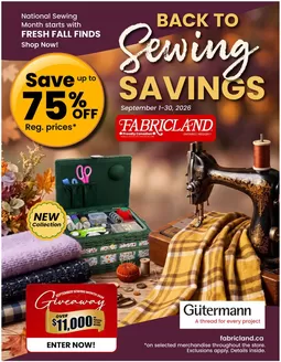 Fabricland catalogue in St. Thomas | Flyer | 2026-09-01T00:00:00.000Z - 2026-09-30T00:00:00.000Z